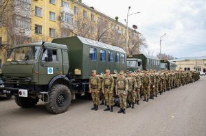Read more about the article Құрлық әскерлері әскери институтының курсанттары Жеңіс парадына қатысуға елордаға келді
